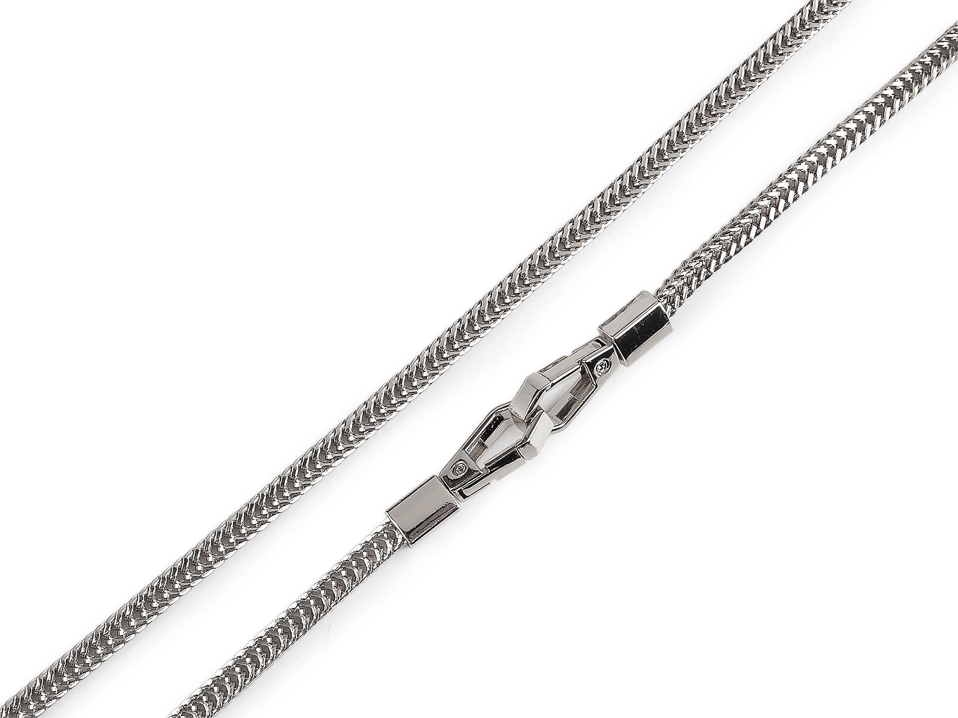 Kopia - Łańcuszek metalowy do torebki - 120 cm z karabińczykami-  Nikiel (2)