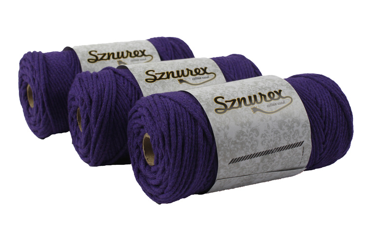 Sznurek bawełniany 3mm- 100mb- Fiolet