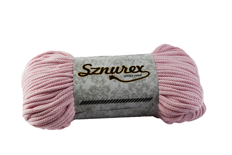 Sznurek bawełniany 5 mm- 100mb- Jasny Róż