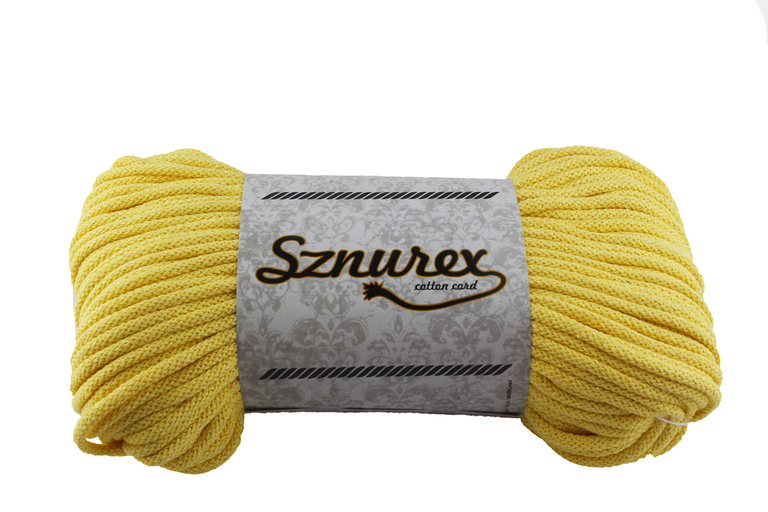 Sznurek bawełniany 5 mm- 100 mb- Cytryna