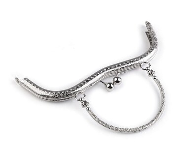 BIGIEL METALOWY  DO TORBY 19,5 X 13 CM- RAMKA- PÓŁPRODUKT - NIKIEL