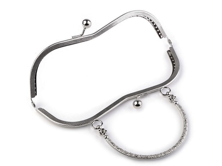 BIGIEL METALOWY  DO TORBY 19,5 X 13 CM- RAMKA- PÓŁPRODUKT - NIKIEL (2)