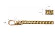  Łańcuszek metalowy do torebki z karabińczykami- wielkość oczka 13/10 mm - długość 100 cm - złoty (3)