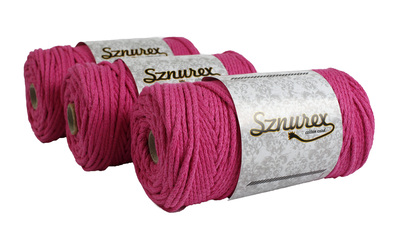 Sznurek bawełniany 3mm- 100mb- FUKSJA