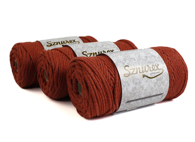Sznurek bawełniany 3mm- 100mb- CEGLANY
