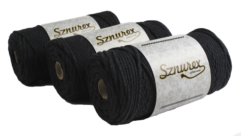 Sznurek bawełniany 3mm- 100mb- GRAFIT