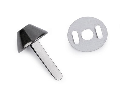 Pukiel kaletniczy z podkładką / nóżki do torebki 12x22 mm -CZARNY NIKIEL