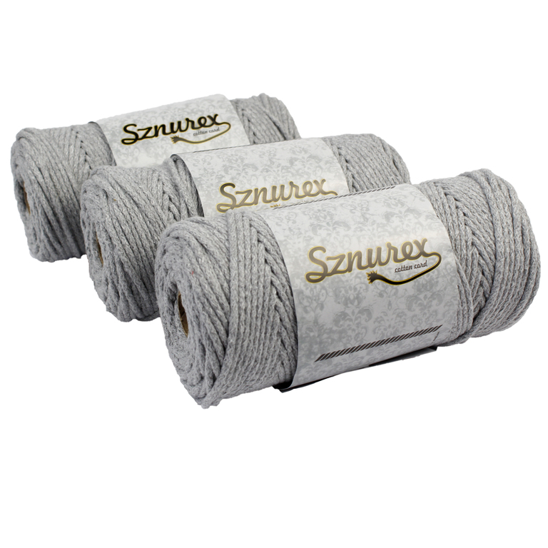 Sznurek bawełniany jasny szary - producent Sznurex