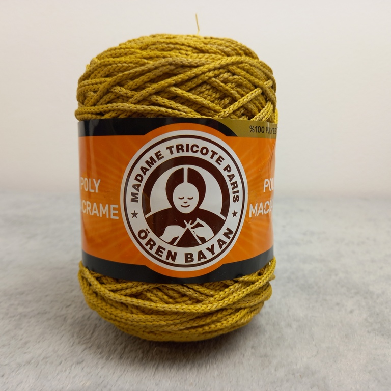 SZNUREK POLY MACRAME- MUSZTARDA- 109